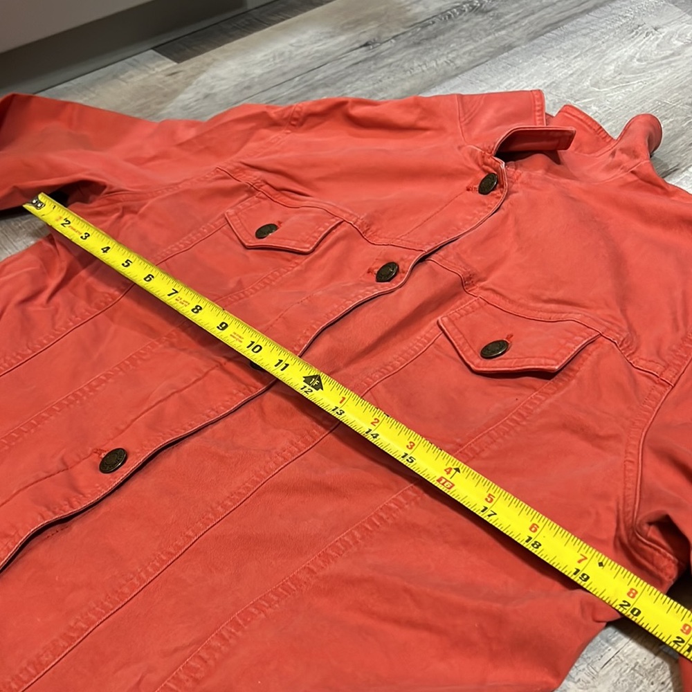 Jones New York Sport Coral Cotton Stretch Denim Button Down Jacket Womens Size L - Picture 8 of 8